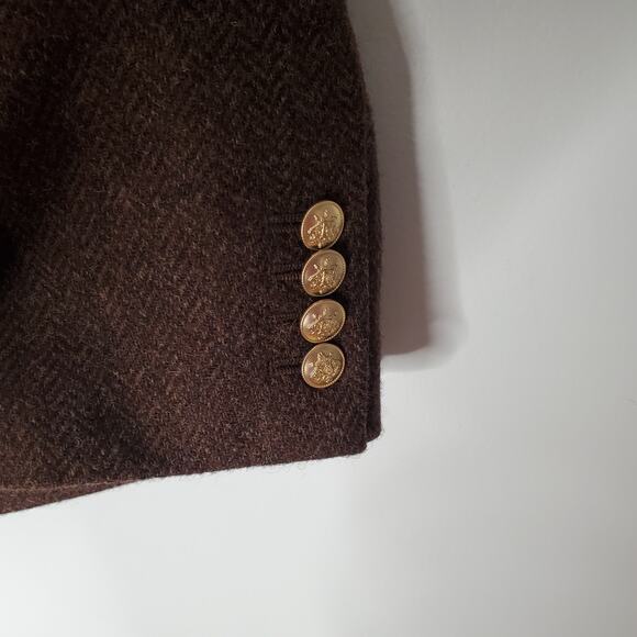J Crew Bristol Blazer Hazelnut English Wool Herringbone Brown BA441 Size 14 - Picture 7 of 11